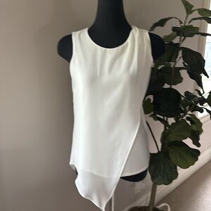 MELANIE LYNE SOFT WHITE SLEEVELESS BLOUSE